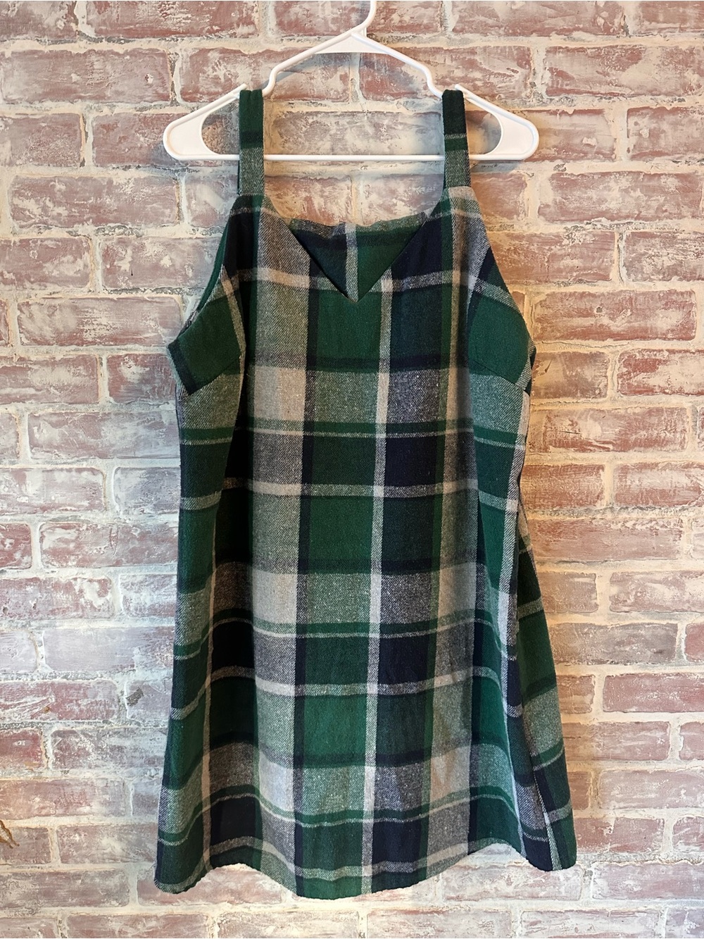 Green Plaid Sleeveless A-line Dress